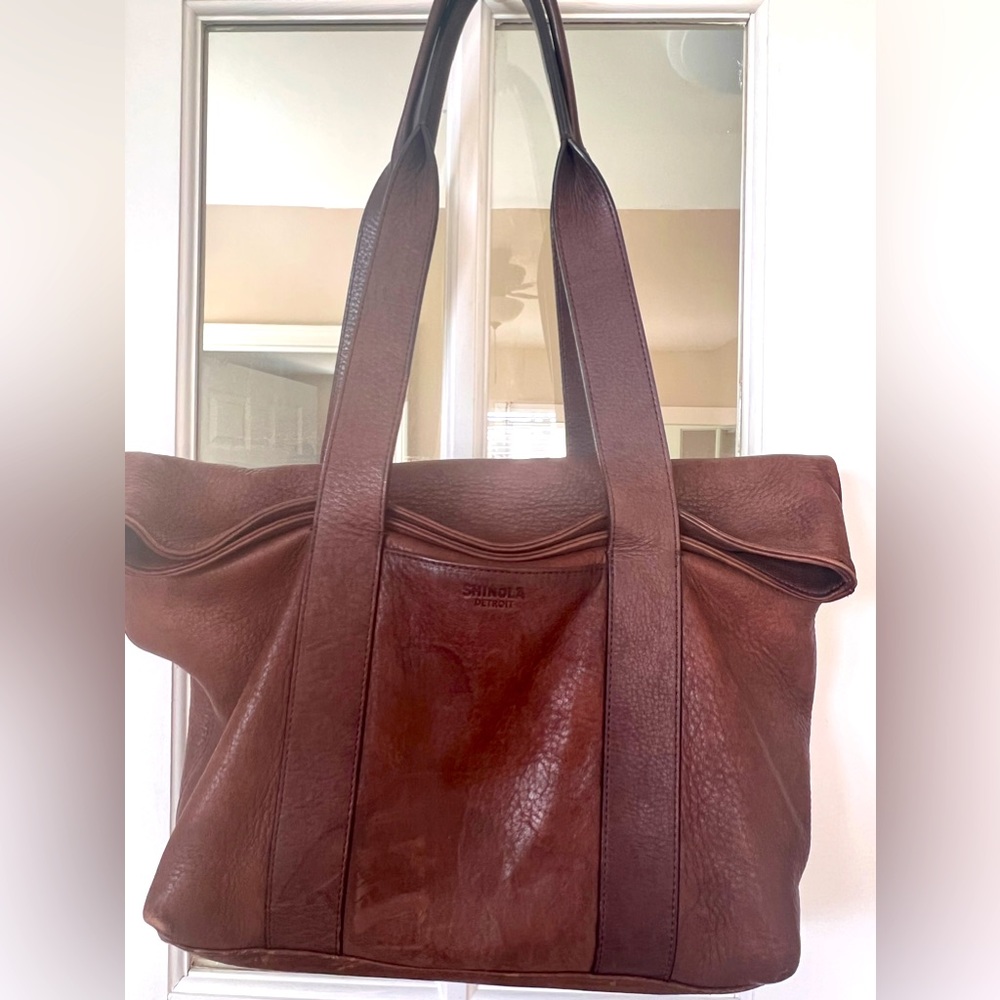 Shinola medium/large bag dark brown